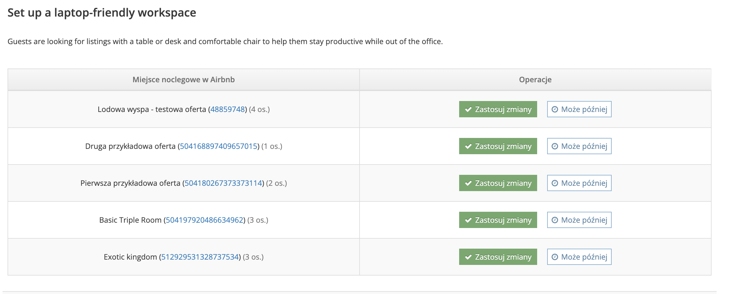 Zastosuj zmieny w centrum możliwości Airbnb