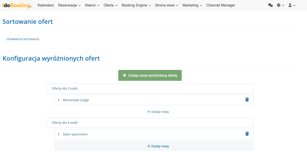 Konfiguracja wyróżnionych ofert w Booking Engine - Konfiguracja wyróżnionych ofert w Booking Engine